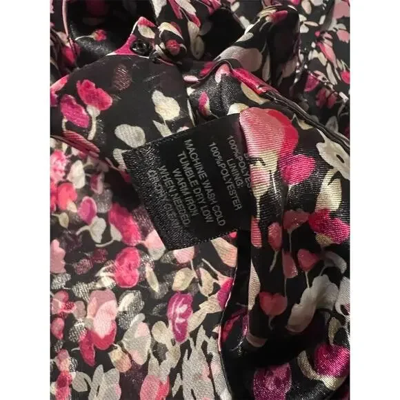 White House black market Fit Flare 4 Floral Black Feminine - Picture 9 of 10